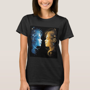 Doppelte Gesichter, die kosmische Energie darstell T-Shirt