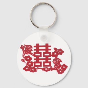 Doppelte Glück Vögel Schlüsselanhänger