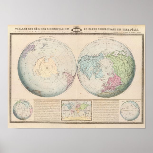 Doppelte Hemisphäre-Karte der Welt Poster (Vorne)