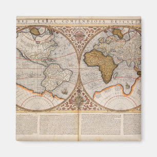 Doppelte Hemisphäre-Weltkarte, 1587 Magnet
