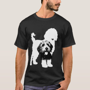 Doppelte Hundsilhouetten in kräftigem Schwarzweiß T-Shirt