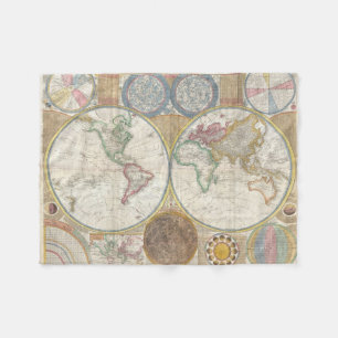 Doppelte Karte der Hemisphäre-1794 Fleecedecke
