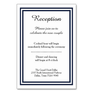 Doppelte Navy-Trimm-Empfang-Einsteckkarte Tischnummer