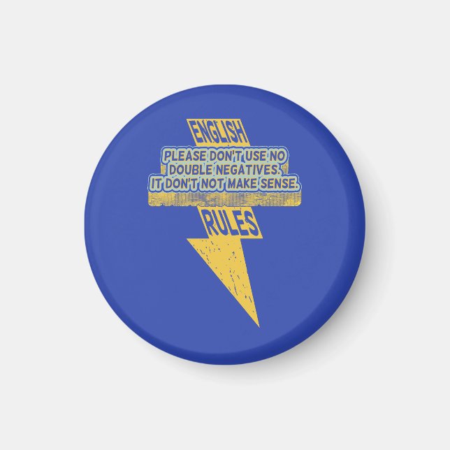 Doppelte negative Englischkenntnisse Magnet (Vorne)