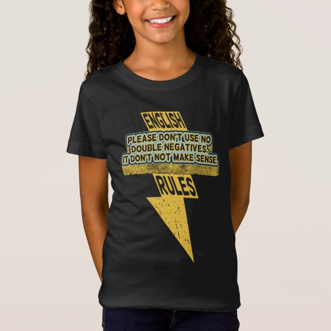 Doppelte negative Englischkenntnisse T-Shirt (Vorderseite)