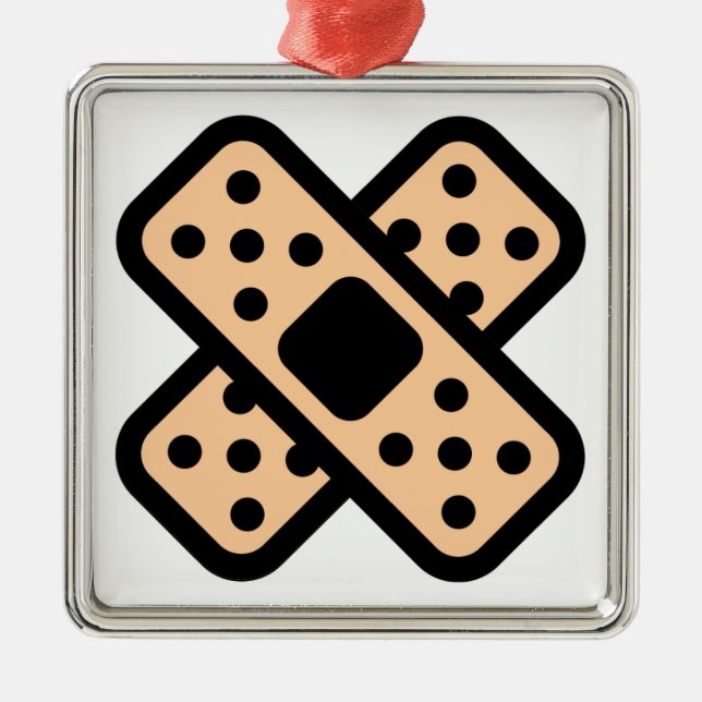 Doppelte Pflaster Silbernes Ornament (Vorne)