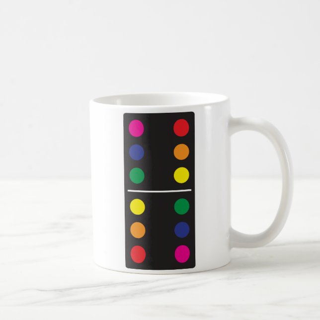 Doppelte Regenbogen-Domino-Kaffee-Tasse Tasse (Rechts)