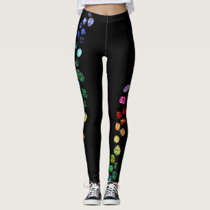 Doppelte Reihe Edelstein-Leggings Leggings