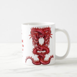 Doppelte rote Drache-Tasse Tasse
