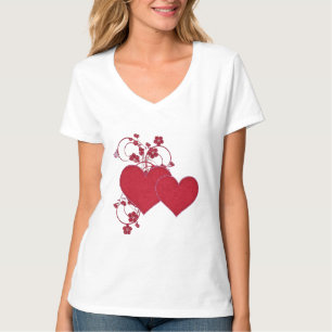 Doppelte rote Herzen u. der Tag T-Shirt