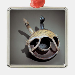 Doppelte Schlangenschüssel Silbernes Ornament