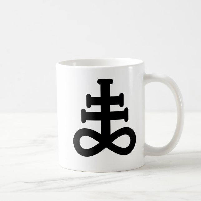 Doppelte schwarze Brimstone-Symbol-Tasse Tasse (Rechts)