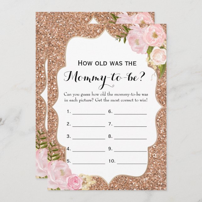 Doppelte Seite 2 Babyparty-Spiele wie alter | Rat Einladung (Vorne/Hinten)