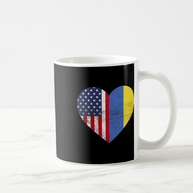 Doppelte Staatsbürgerschaft USA Ukraine Herz Ameri Kaffeetasse (Rechts)