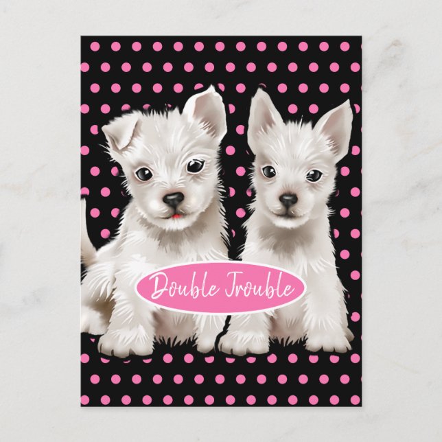 Doppelte Trouble-twoppe-Jungtiere Postkarte (Vorderseite)