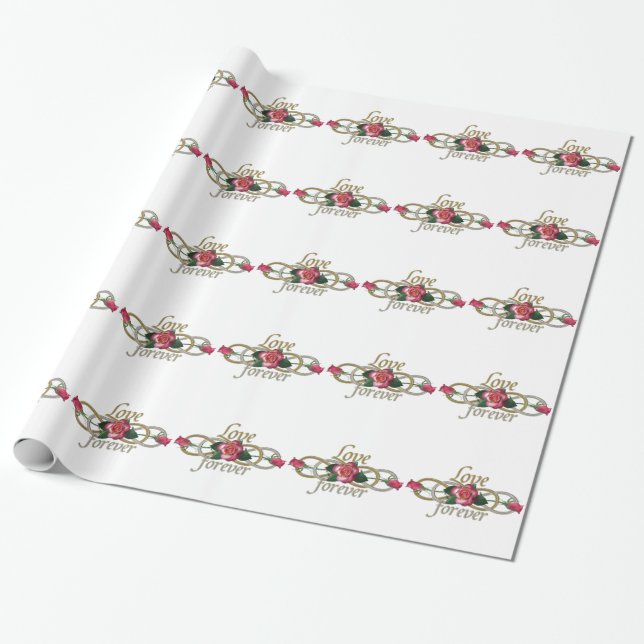 Doppelte Unendlichkeit - Rose Liebe für immer Geschenkpapier (Ungerollt)