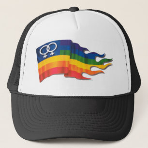 Doppelte weibliche Stolz-Flagge Truckerkappe