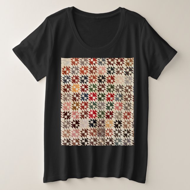 Doppelte X Quilt Große Größe T-Shirt (Design vorne)