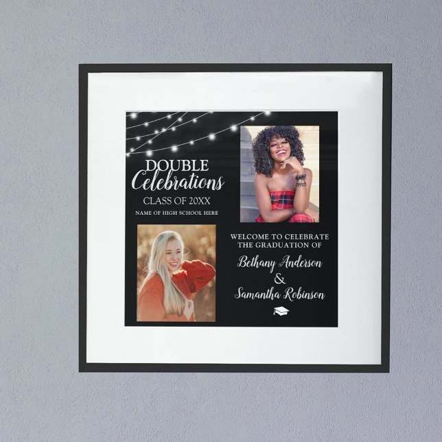 Doppelter Abschluss mit 2 Fotos Willkommen Poster (Von Creator hochgeladen)