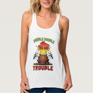Doppelter Ärger Kessel Halloween Schwarze Katze P Tank Top