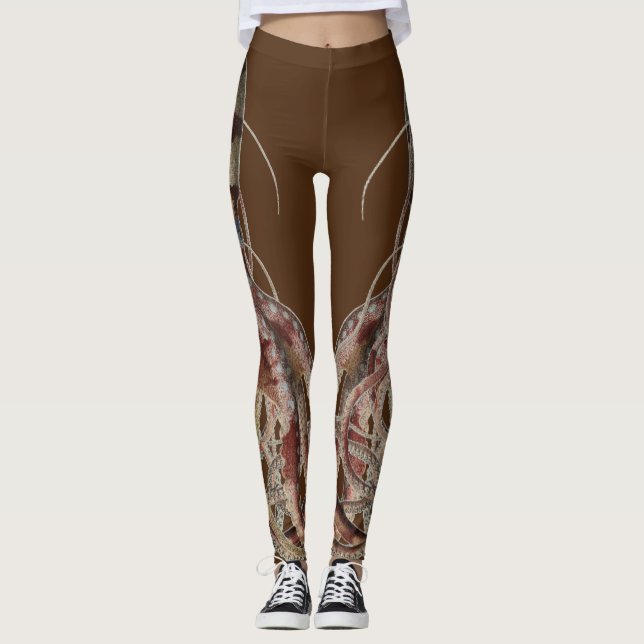 Doppelter blauer Ring Oktopus - seitlich gerichtet Leggings (Vorderseite)