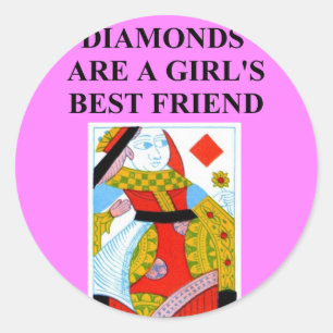 doppelter Bridge-Spieler Entwurf Runder Aufkleber