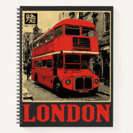 Doppelter Decker-Bus in London | Retro England Notizbuch