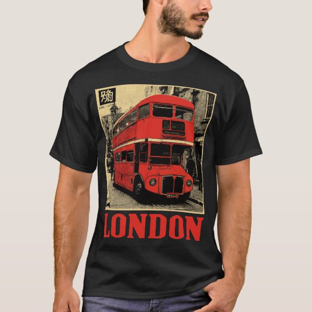 Doppelter Decker-Bus in London | Retro England T-Shirt (Vorderseite)