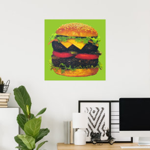 Doppelter Deluxe-Hamburger mit Käse Poster