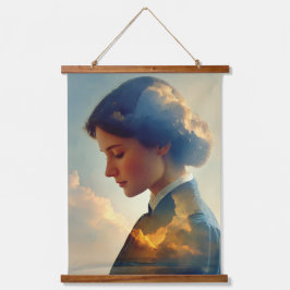 Doppelter Exposition an der Küste Wandteppich Mit Holzrahmen