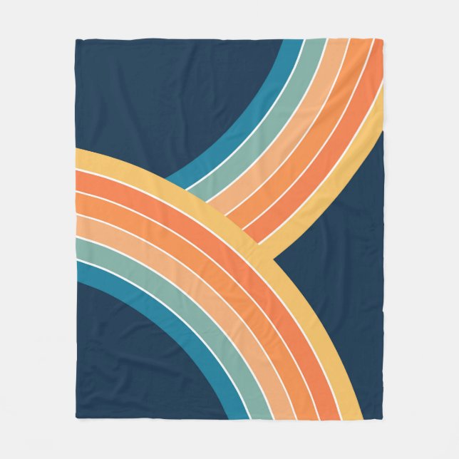 Doppelter farbenfroher Retro-Regenbogenstil Fleecedecke (Vorderseite)