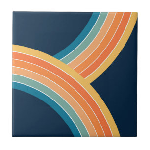 Doppelter farbenfroher Retro-Regenbogenstil Fliese
