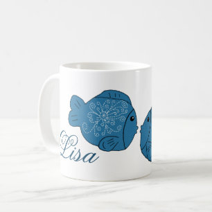 Doppelter Fisch personalisiert Kaffeetasse