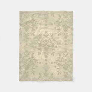 Doppelter Floraldamask Neutral Warm Creme Beige Fleecedecke