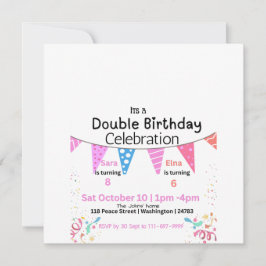 Doppelter Geburtstagsfeier  Save The Date