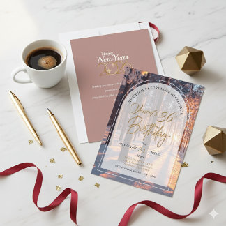 Doppelter Grund zum Feiern Frohes neues Jahr + All Einladung