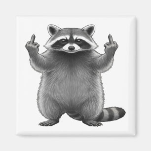 Doppelter Mittelfinger-Waschbär Magnet