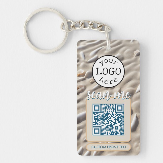 Doppelter QR-Code für Sandy Beach Schlüsselanhänger (Vorderseite)