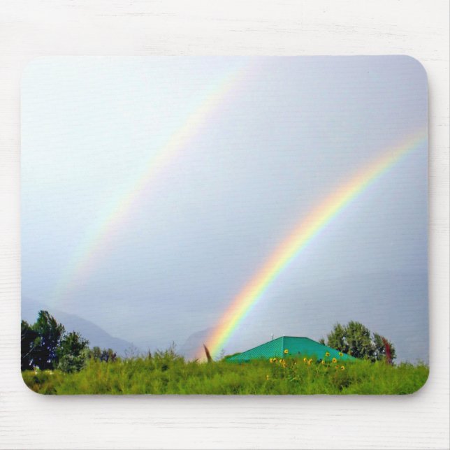 Doppelter Regenbogen Mousepad (Vorne)