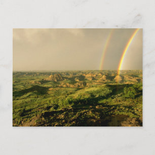Doppelter Regenbogen über Painted Canyon in Theodo Postkarte