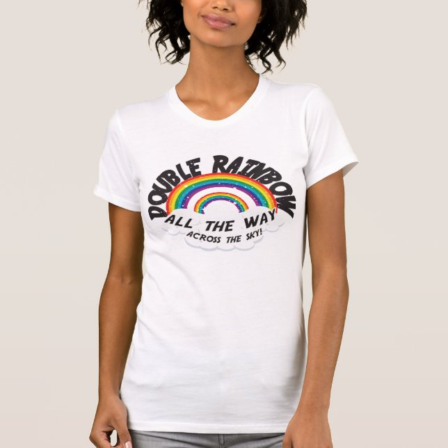 DOPPELTER REGENBOGEN vollständig T-Shirt (Vorderseite)