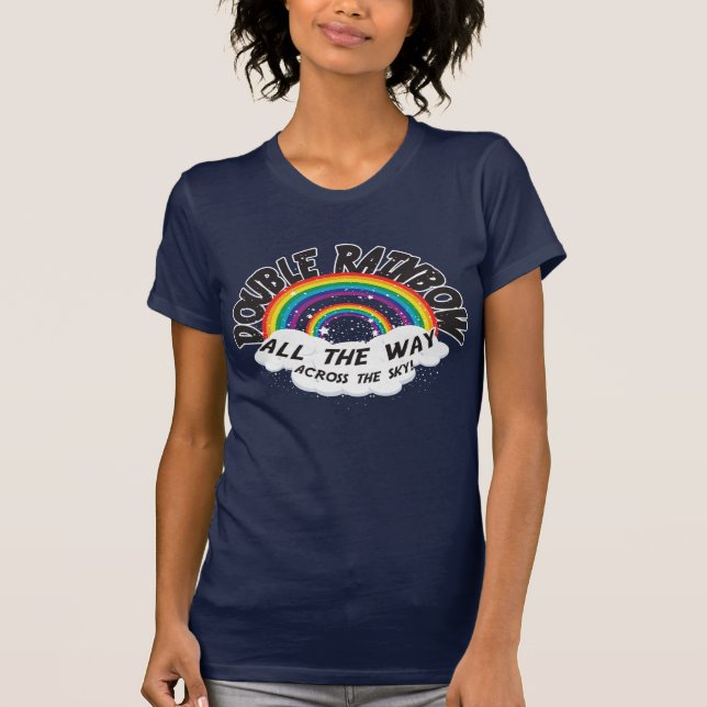 DOPPELTER REGENBOGEN vollständig T-Shirt (Vorderseite)