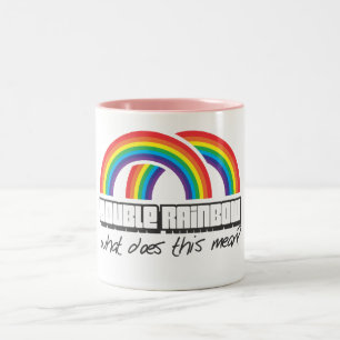 Doppelter Regenbogen, was tut gemeines dieses? Zweifarbige Tasse
