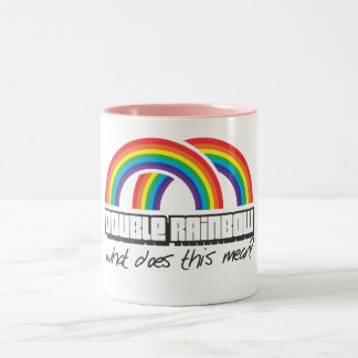 Doppelter Regenbogen, was tut gemeines dieses? Zweifarbige Tasse