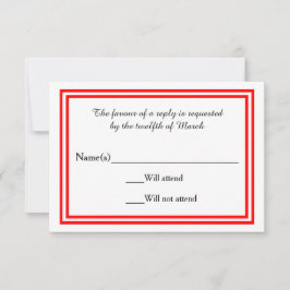 Doppelter roter Streifen - RSVP-Karte RSVP Karte