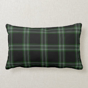 Doppelter schwarzer grüner Tartan kariert Lendenkissen
