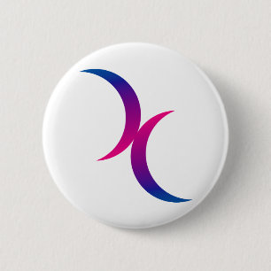 Doppelter sichelförmiger Mond-bisexuelles Button