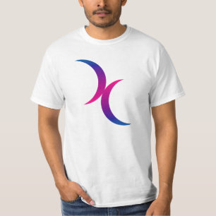Doppelter sichelförmiger Mond-bisexuelles T-Shirt