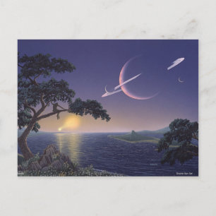 Doppelter Sonnenuntergang Postkarte