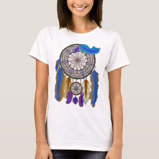doppelter Traumfänger im blauen Gelb T-Shirt